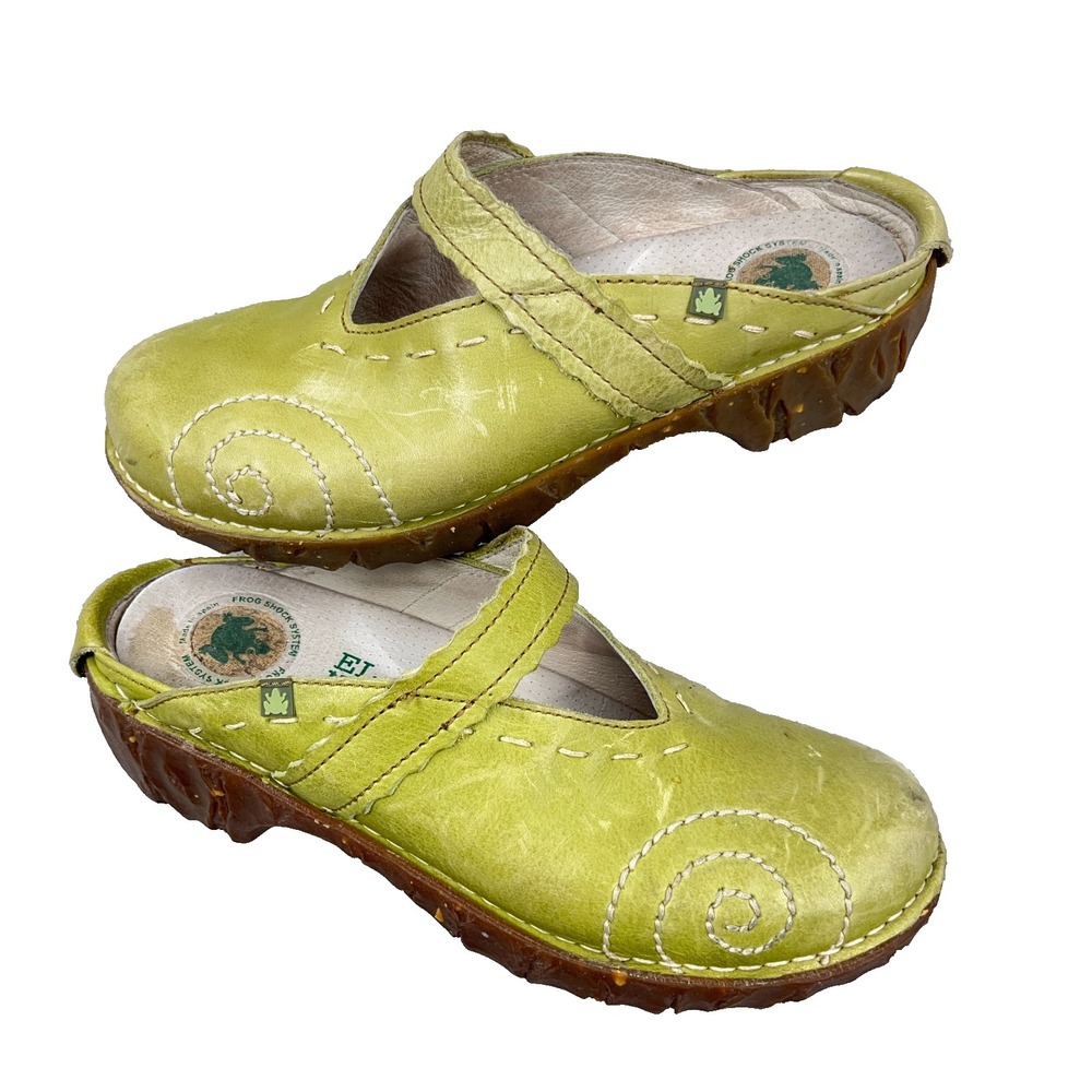 El Naturalista Yggdrasil Leather Shoe Womens 38 US 7.5 Clog Chartreuse Green